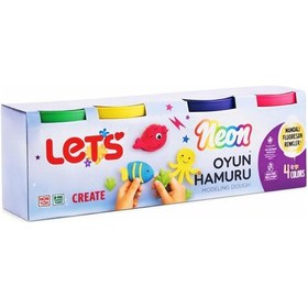 Resim Lets 4 Renk Neon Oyun Hamuru 440 G Çok Renkli 