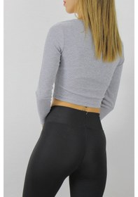 Resim Saklımoda Gitilli Dekolteli Bluz Gri - 98797 Çok Renkli 