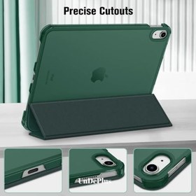 Resim UnDePlus iPad 11.Nesil A16 11inç/10.Nesil 10.9inç ile uyumlu Kılıf Flip Cover Kalem Bölmeli PC Case Koyu Yeşil 