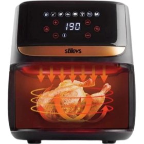 Resim Stilevs Sağlıklı Pişirme Airfryer, Siyah & Bakır Renk, Hızlı ve Pratik Kullanım 