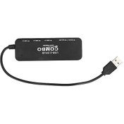 Resim Vkemall 6'li Usb2.0 Hub - Sd/tf Kart Okuyuculu, Mikro Usb Portlu, Taşınabilir Siyah Hub 