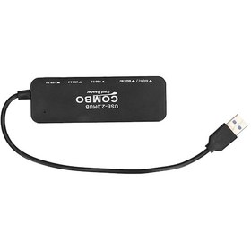 Resim Vkemall 6'li Usb2.0 Hub - Sd/tf Kart Okuyuculu, Mikro Usb Portlu, Taşınabilir Siyah Hub 