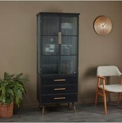 Resim Latanwood Deep Siyah Masif Konsol Büfe 