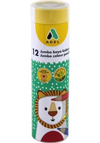 Resim Adel Jumbo Metal Tüp Kuru Boya Kalemi 12 Renk 