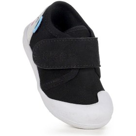 Resim Kiko Kids Catly Cırtlı Kız Bebek İlk Adım Panduf Ayakkabı Siyah 