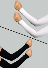 Resim Genel Markalar Kadın Dikişsiz Tesettür Kolluk 2'li Set Siyah Beyaz Renk, impavido Esnek Ve Kaymaz Kumaş 