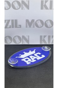 Resim Kızıl Gök Her Araca Uyumlu Oval Mavi RAC Pleksi Kemik Arma Cam Süsü 