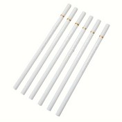 Resim 3'lü Ergonomik Beyaz Kömür Kalemler, Yumuşak Eskiz ve Sanat Boyama için, Yuvarlak Şekil Altın Bantlı, Orta Nokta, Detaylı Çizim ve Gölgeleme için Mükemmel 