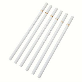 Resim 3'lü Ergonomik Beyaz Kömür Kalemler, Yumuşak Eskiz ve Sanat Boyama için, Yuvarlak Şekil Altın Bantlı, Orta Nokta, Detaylı Çizim ve Gölgeleme için Mükemmel 