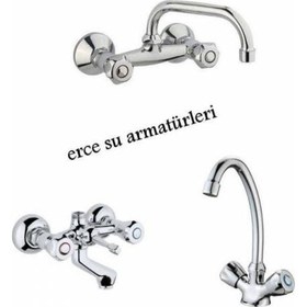 Resim Çevirmeli Klasik Banyo evye lavabo Bataryası Krom 