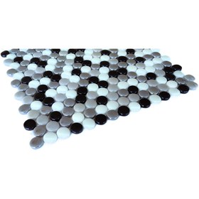 Resim MozaiKristaL Yaşam alanlarının tüm yüzeyleri için 22 Ø mm. Yuvarlak Mix Cam Mozaik (1 Koli=1 m2 Fiyatıdır) 