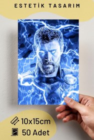 Resim Marvel Duvar Posteri Kolaj Seti Mavi Temalı Avengers Poster 40 Adet Arkası Yapışkanlı Kutulu 