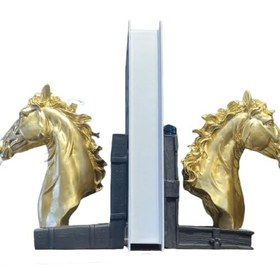 Resim Elegant Horse Bookends, Horse Bookends Decor, Horse Head Bookshelf Decor, Stylish Bookends Gift, Polyester Bookend Set,Horse Statue Bookends - Object-3 