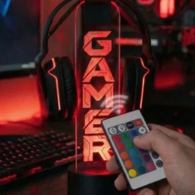 Resim Cs:go Logolu - Rgb Işıklı Pleksi Kulaklık Standı - Oyuncu Kulaklık Tutucu Askı - Gaming Oda Aksesuarı 