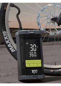 Resim 7a6 Turbo Boost Şarjlı Hava Pompası 150 Psı Taşınabilir Lastik Şişirme Kompresörü 4000mah Powerban 