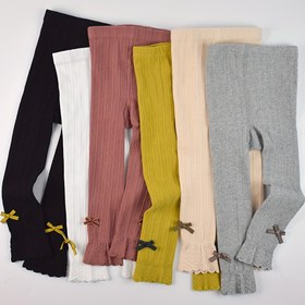 Resim 1 Çift Kız Çorabı Floret, Düz Örme Çorap, Çocuklar ve Bebekler İçin Temel Katman Moda Tayt 