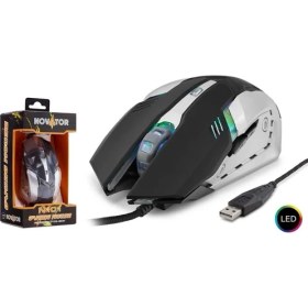Resim Novator N101 Mouse Kablolu Oyun USB Ledli 2000 Dpı 