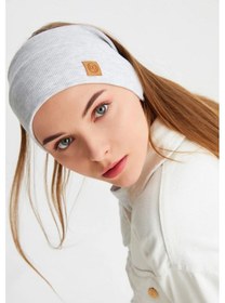 Resim Kadın Pamuklu Kaşkorse, Kaymaz, Terletmez, Ultra Hafif, Spor Saç Bandı Bandana - Tek Ebat / Açık Gri Açık Gri 