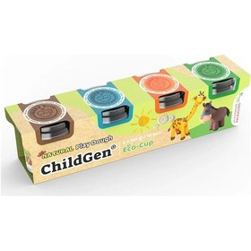 Resim Oyun Hamuru Ecocup - 125 Gr 4'lü Set Kahve,mavi,turuncu,yeşil Karışık 