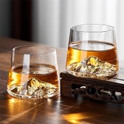 Resim Kristal Cam Viski Bardağı 6 adet/4 adet/2 adet, Japon Alkol Bardağı, Mount Fuji Bardağı, Buz Dağı Bardağı, Şeffaf Cam, Vodka, Viski, Liqueur, Tequila, Shochu, Kokteyl için uygun 