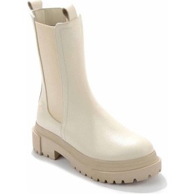 Resim Bej Hakiki Deri Kadın Bot & Bootie K02724300103 Bej 