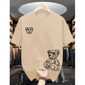 Resim Nigrum Pardus Özel Üretim Karakalem Ayıcık Baskılı %100 Pamuk Erkek Trend Çocuk T-Shirt 