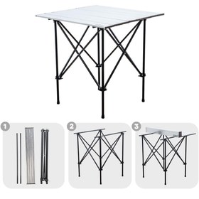 Resim Katlanabilir Alüminyum Kamp ve Piknik Masası - Akordion - Silver - (54024) 