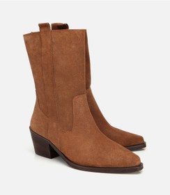 Resim Hotiç Kadın Süet Deri Taba Western Kovboy Topuklu Bot 01boh313150a340 01boh313150a340 Taba 