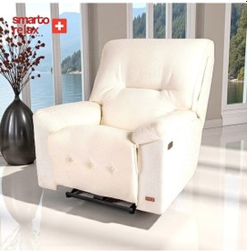 Resim Smarto Relax Tv Koltuğu Porto Elektrikli Sırt Dayanağı Kontrol Panelli Ergonomik Beyaz Dekoratif Baba Koltuğu Beyaz 