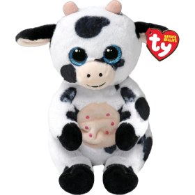Resim SDT Group Ty Bere Karınları - Herdly The Cow With Glitter Blue Eyes - Orijinal Peluş Hayvanlar Yumuşak Göbek 20 cm - T41287 