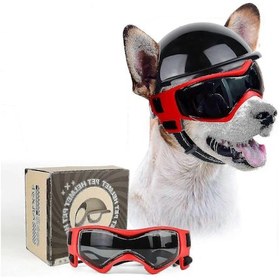 Resim Köpek Güneş Gözlüğü Evcil Hayvan Seti Köpek Gözlükleri, Toz Uv Köpek Gözlükleri Köpek Ve Gözlükler Köpek Motosiklet M Siyah Beden Seti 