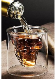 Resim Dörtlü 125ml Orta Boy Isıya Dayanıklı Borosilikat Kuru Kafa Tasarımlı Çift Cidarlı Cam Bardak-351 Diğer 