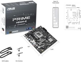 Resim ASUS PRIME H810M-E-CSM Intel H810 LGA1851 DDR5 6400 2xDP HDMI Çift M2 USB3.2 AURA RGB mATX 6+1+1+1 Güç Aşamaları, Uzaktan Yönetim Yazılımı, Ready for Advanced AI PC 