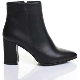 Resim Kadın Hakiki Deri Fermuarlı Rahat Topuklu Bot 001 