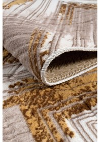 Resim Kaymaz Taban Yıkanabilir Modern Salon Mutfak Oturma Odası Çocuk Odası Halısı 5014 Gold 