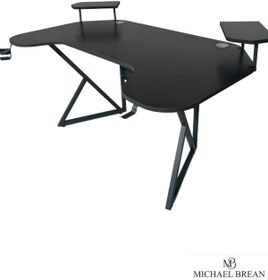 Resim Michael Brean Özel Joystick Tasarım Oyuncu Masası 160 Cm Bardaklık Ve Kulaklık Tutucu Hediye 