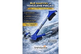Resim Loacandleco Teleskopik Buz Kazıyıcı ve Kar Temizleme Fırçası – Uzatılabilir Saplı Araç Cam Temizleme Aparatı 