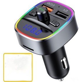 Resim Samdoo Araç Bluetooth Fm Transmitteri: Çok Yollu Müzik Akışı, Çift Usb Şarj, Ellerden Serbest Arama Ve Renkli Ambiyans Işığı 