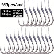 Resim 150 Adet Sağlam Önceden Bağlı Balıkçılık Kancaları - #1, #2, #4, #6, #8 Kanca Boyutları - Yüksek Karbon Çelik Yapı - Hızlı Balık Avı İçin Önceden Bağlı Liderler - Levrek, Alabalık, Sazan ve Yılanbalığı için İdeal - Tatlısu Olta Takımları - Balıkçılar İçin Mükemmel Hediye (Paskalya, Anneler Günü, Sevgililer Günü) - Dayanıklı Olta Aksesuarları 