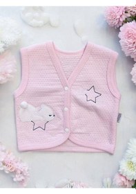 Resim Cantoy Kız Bebek Mevsimlik Yıldız İşlemeli Yelek-15072 Pembe 