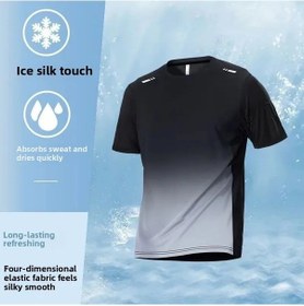 Resim Snapbuyerkek Spor Tişört Hızlı Kuru Buz Ipek Kısa Kollu Koşu Basketbol Eğitimi Üstkırmızı Kirmizi 