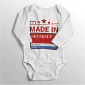 Resim Limon Unisex Bebek Beyaz Şanlıurfa Akçakale Sokak Tabelası Baskılı Bebek Zıbını 