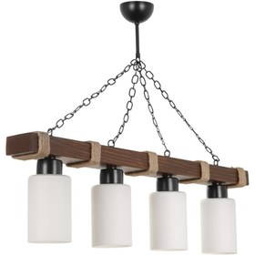 Resim Lumexx Jasmin 4 Lü Ahşap Ceviz Silindir Opal Camlı 