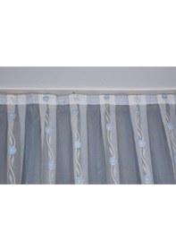 Resim Organze 2850 Krem Renk 5 3 Hazır Dikilmiş Pileli Fon Perde 300 260 Cm 