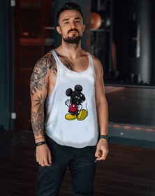 Resim Freeyez Dark Mickey Mouse Gym Fitness Tank Top Sporcu Atleti 