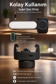 Resim Torima Tripod Profesyonel Gimbal Çok Amaçlı Işıklı Video Çekimi Telefon Sabitleyici L09 Siyah 
