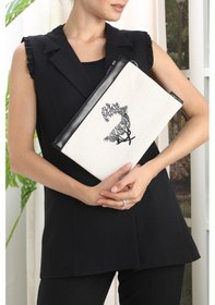 Resim Ju Yaratıcı Tasarım Nakışlı İşlemeli Portföy Ve Clutch Çanta Mm 