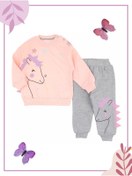 Resim Baby Lina Anne Ve Bebek Ürünleri Unıcorn Desenli Uzun Kollu Kız Bebek Eşofman Takımı 