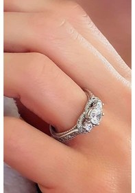 Resim Pırlanta Işıltısında Zirkon Taşlı Gümüş Tria Yüzük 17 (474799968) 