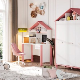 Resim Meltem Smart Cozy Pembe Çocuk Odası Çalışma Masası 